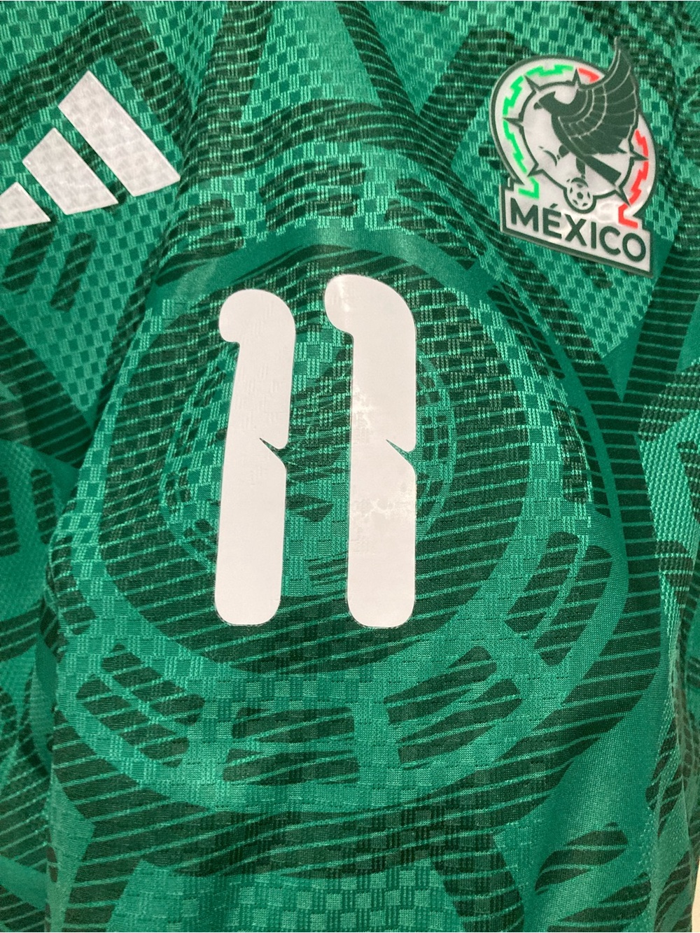 2026 World Cup Green Mexico Jersey with White Number 11 GIMENES - Picture 3 of 11